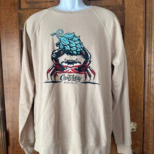 NWOT Independent Trading Company Beige CAPE MAY BREWING CO. Sweatshirt Large